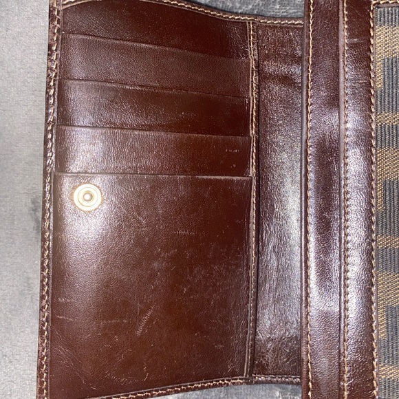 Authentic Fendi Zucca Wallet w/Brown Leather Trim - Picture 6 of 10